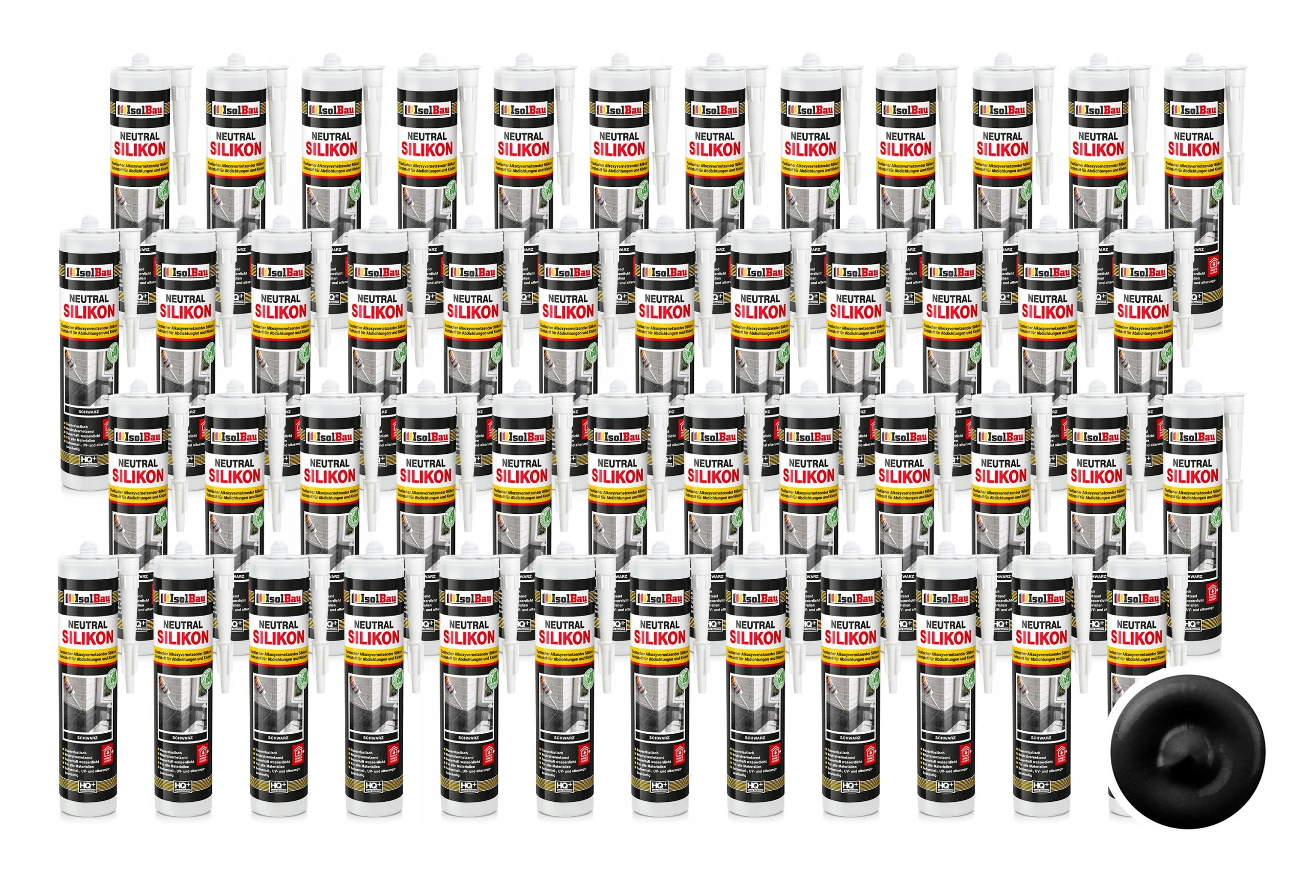 Silikon Neutrální Černý 48 x 300 ml pro kuchyňskou kuchyň s kameny mramoru