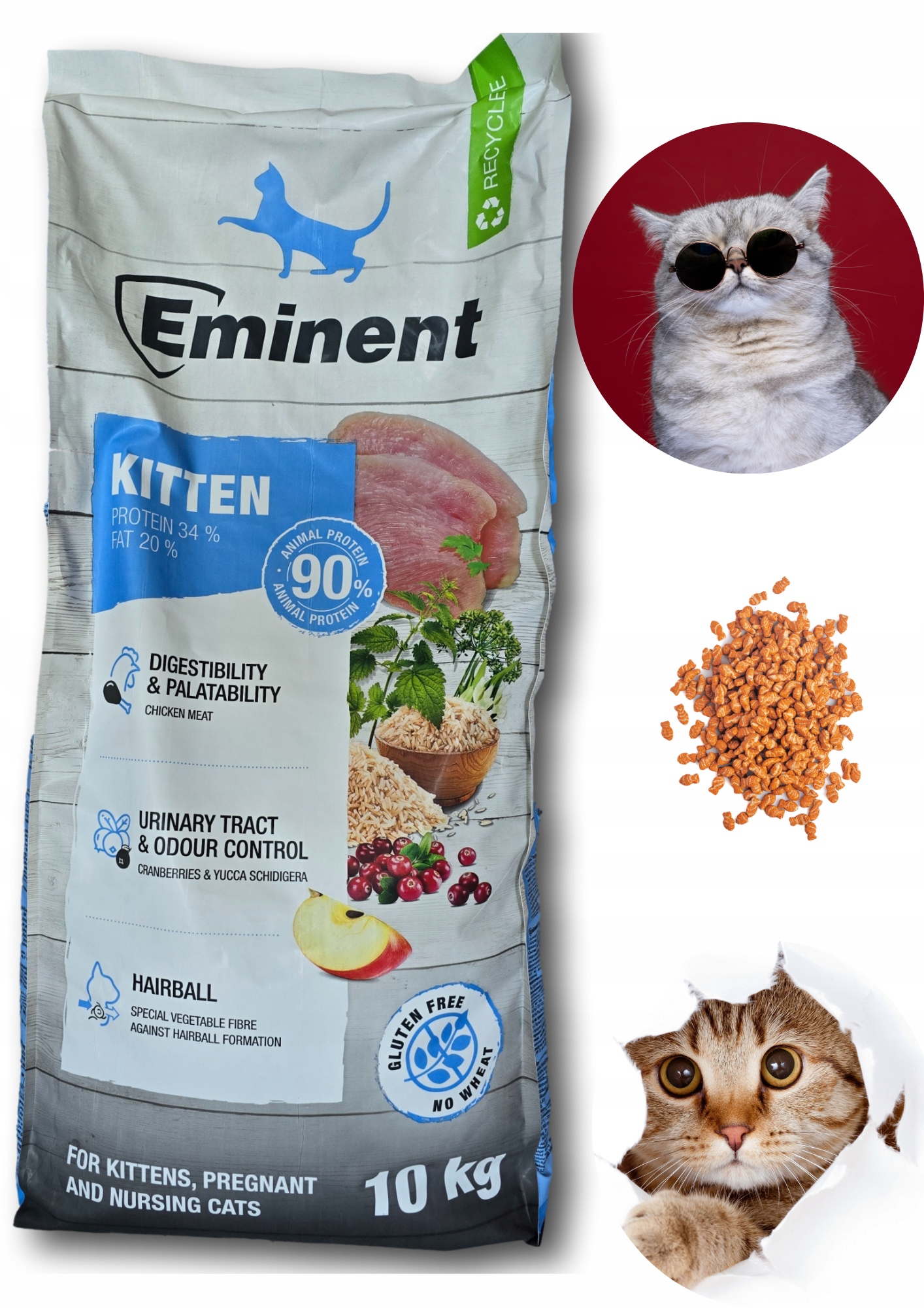 Levně Krmivo pro březí koťata a kojící kočky Eminent Cat Kitten 10 kg bílkoviny34%