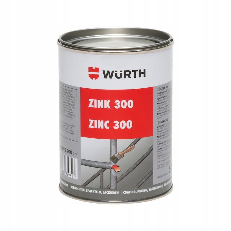 Antikorózny prostriedok Wurth zinok 300, rýchloschnúci, 500 ml