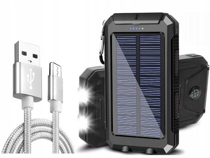 Solární powerbanka 20000 Silný Survival Usb typ C