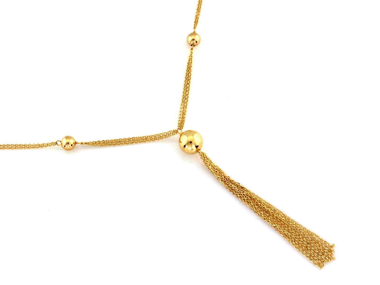 Zlatý náhrdelník 585 14k s kuličkami pro regulaci 7g pro ženy, efektní