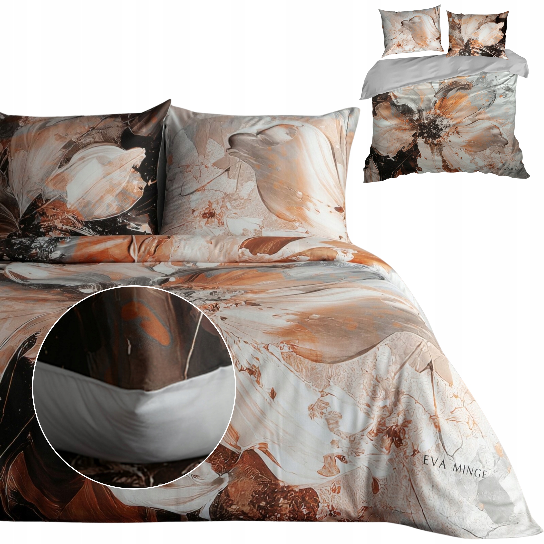 Pościel 200x220 z Makosatyny Bawełnianej Amara Komplet Bawełna