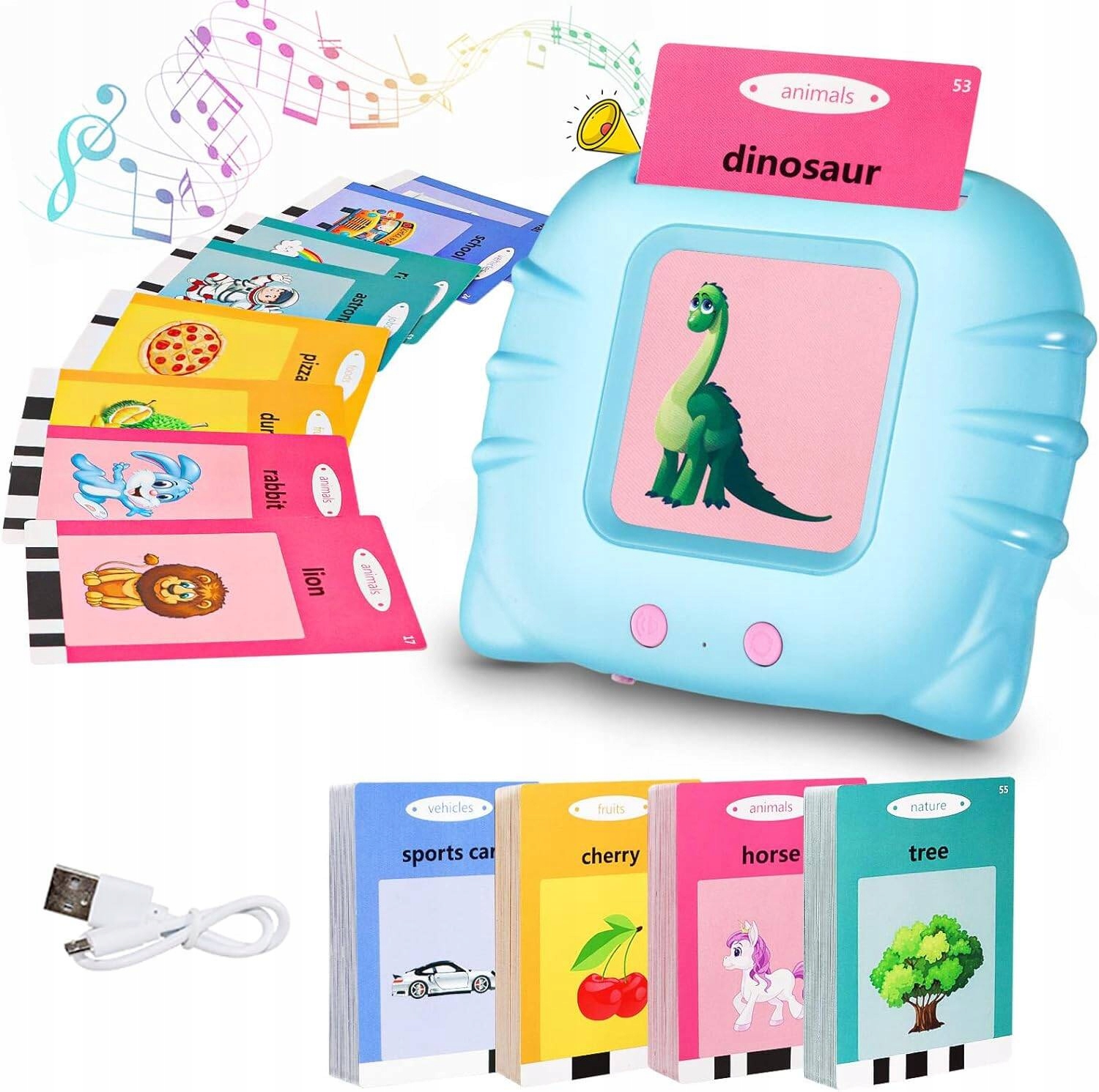 CZYTNIK KART DO NAUKI ANGIELSKIEGO 224 SŁOWA FISZKI SŁÓWKA EDUKACYJNE