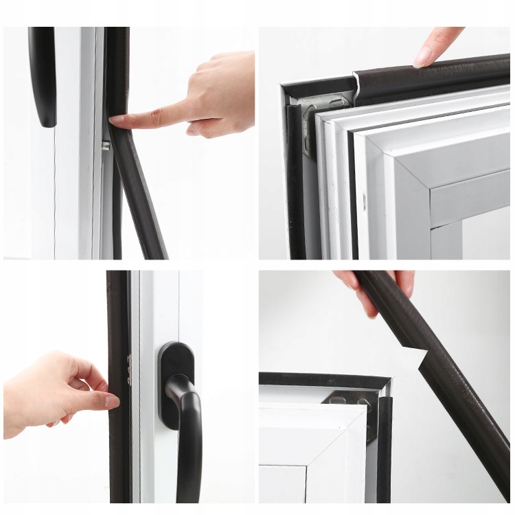 Czarna samoprzylepna uszczelka do okien i drzwi