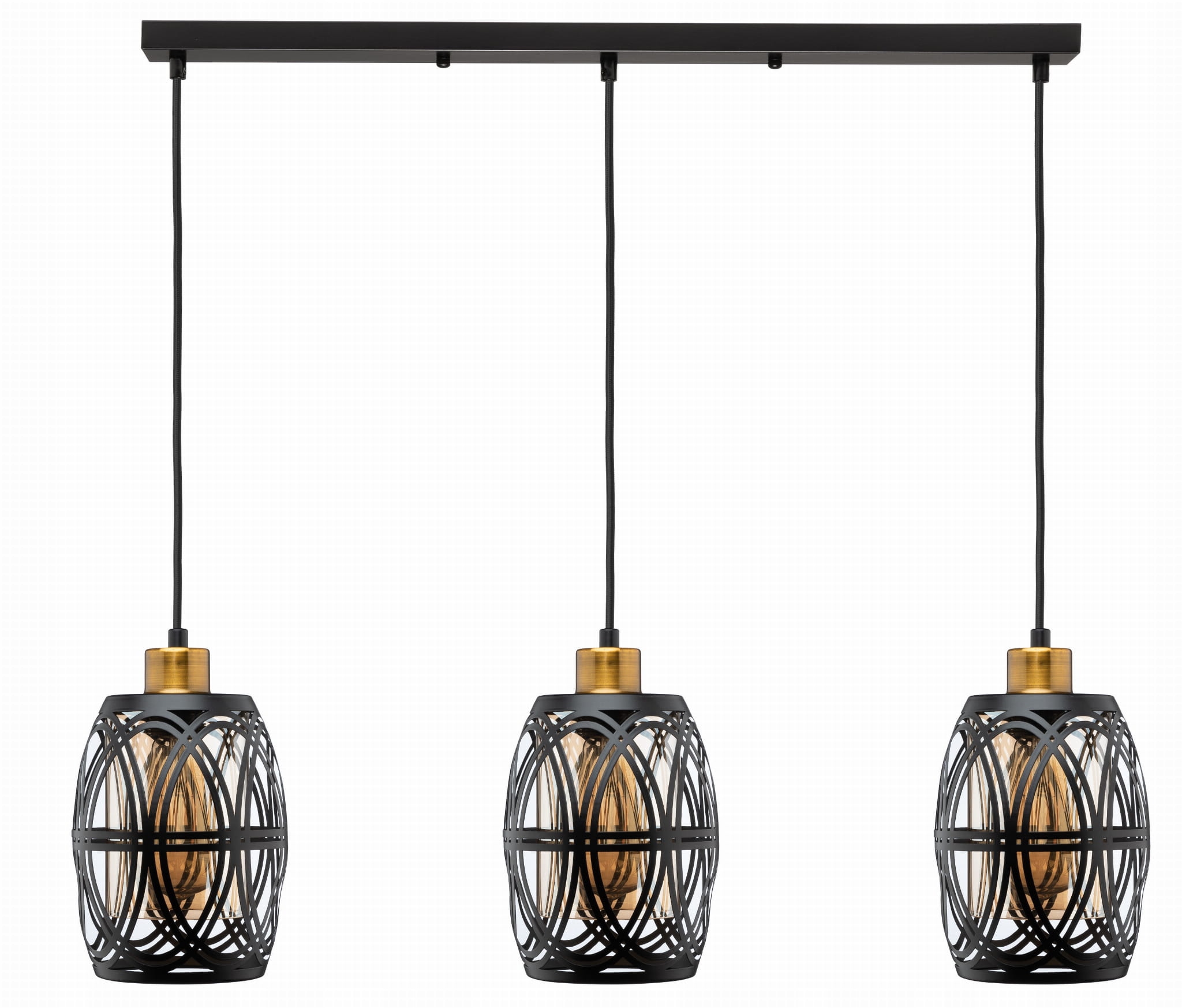 Závesná lampa na vitrážovej lište, čierna, kovová