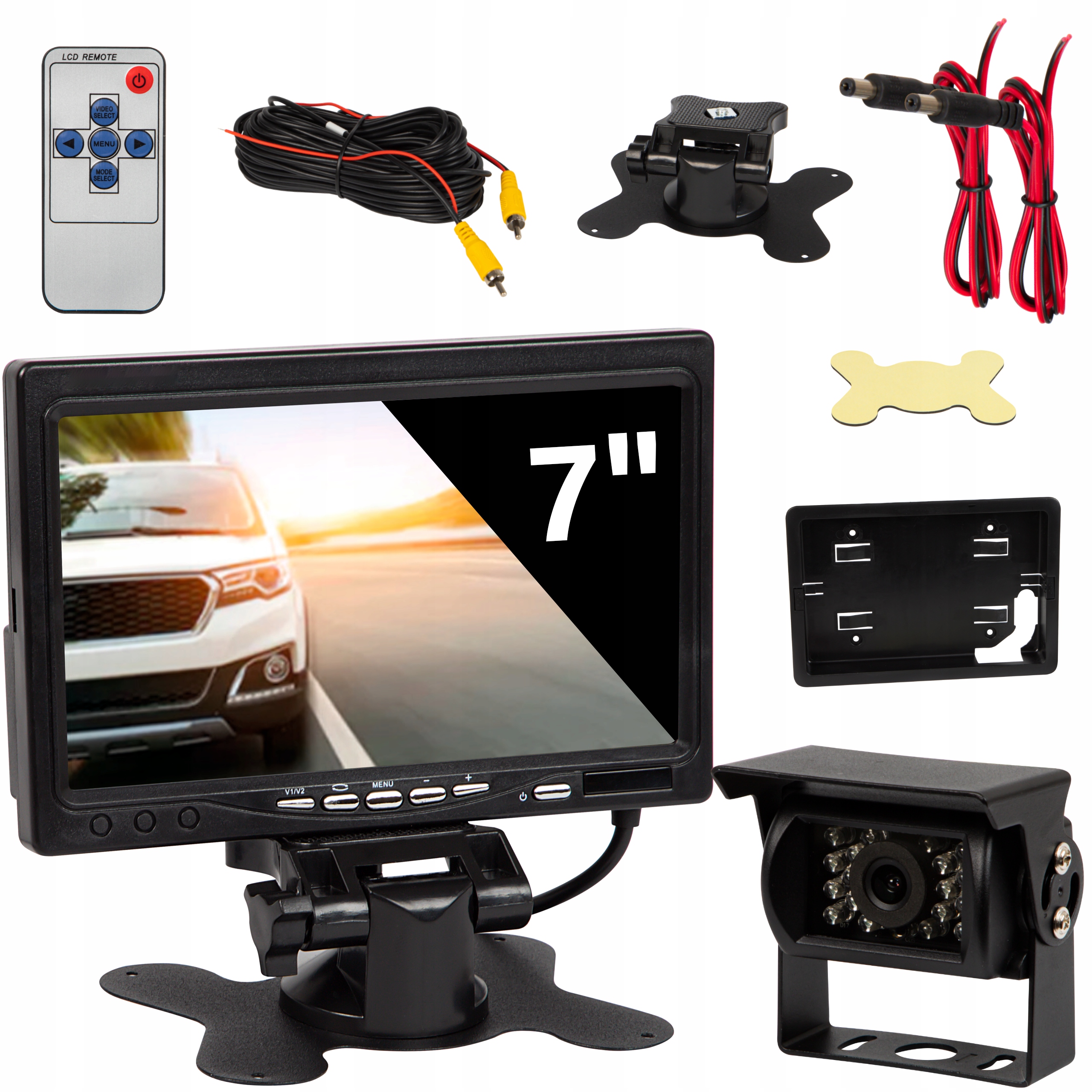 Couvací Kamera Automobilová Univerzální IP67 7 Palců Led
