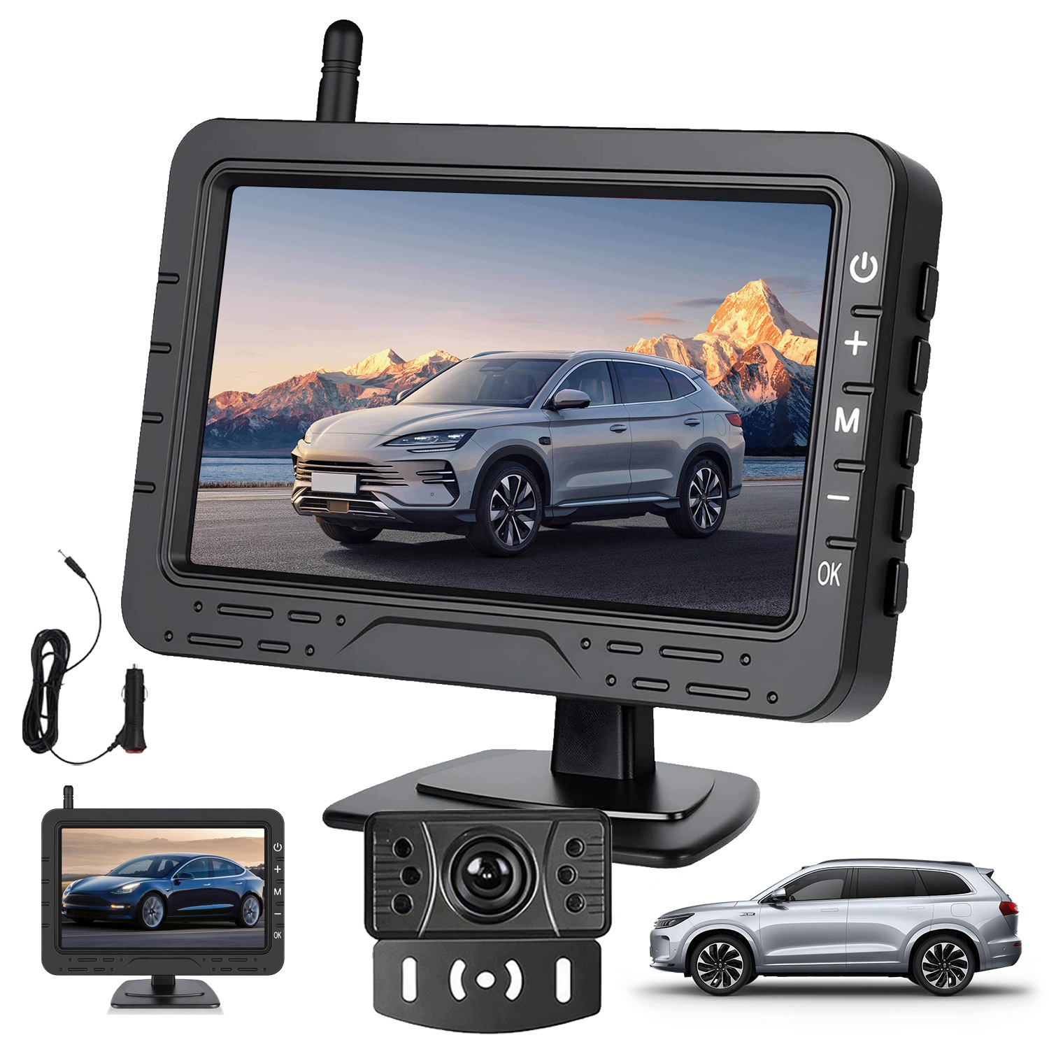 Bezdrôtový Parkovací Cúvací Set, Hd Monitor 4,3 Palca