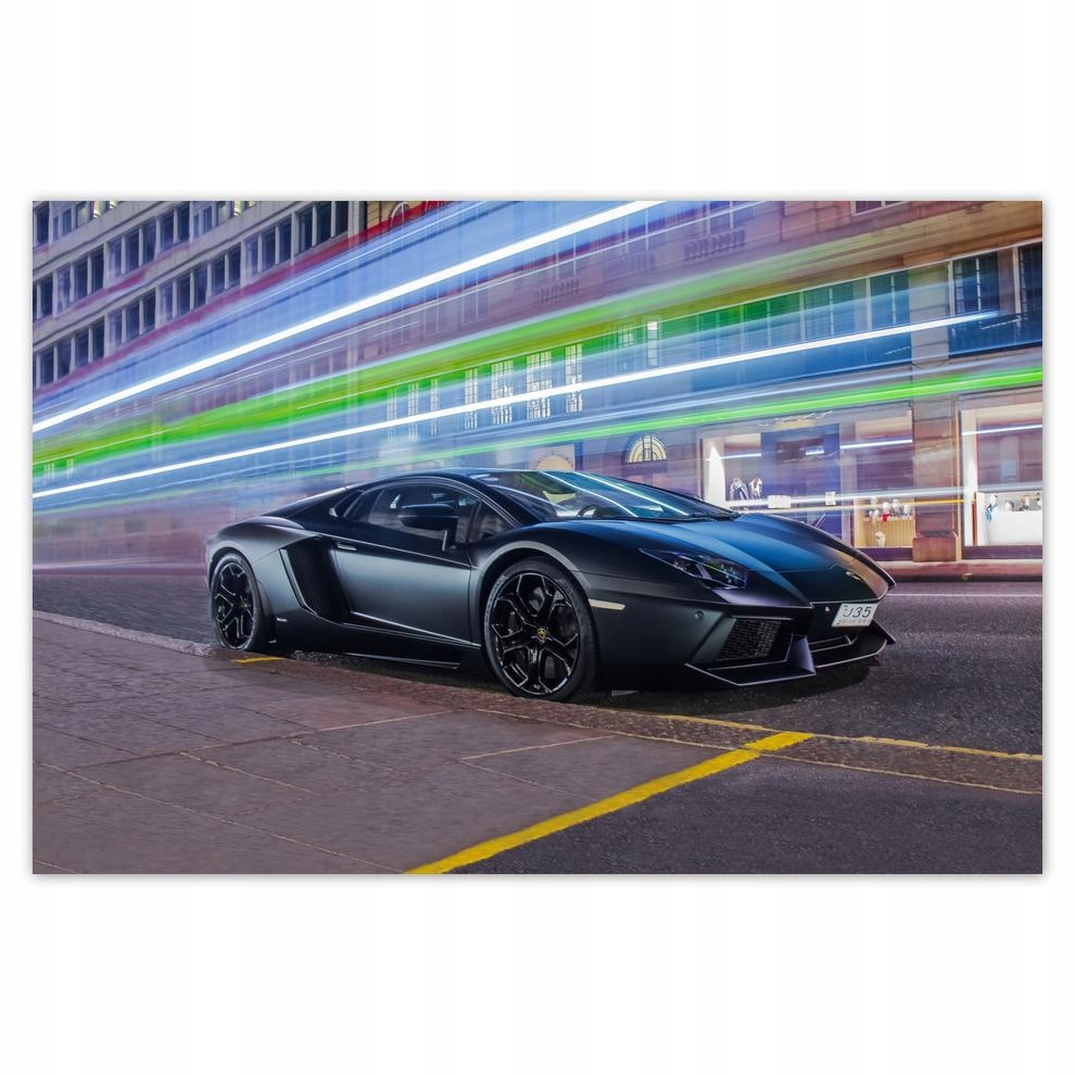 

Plakat 93x62 Szybkie auto mknie nocą