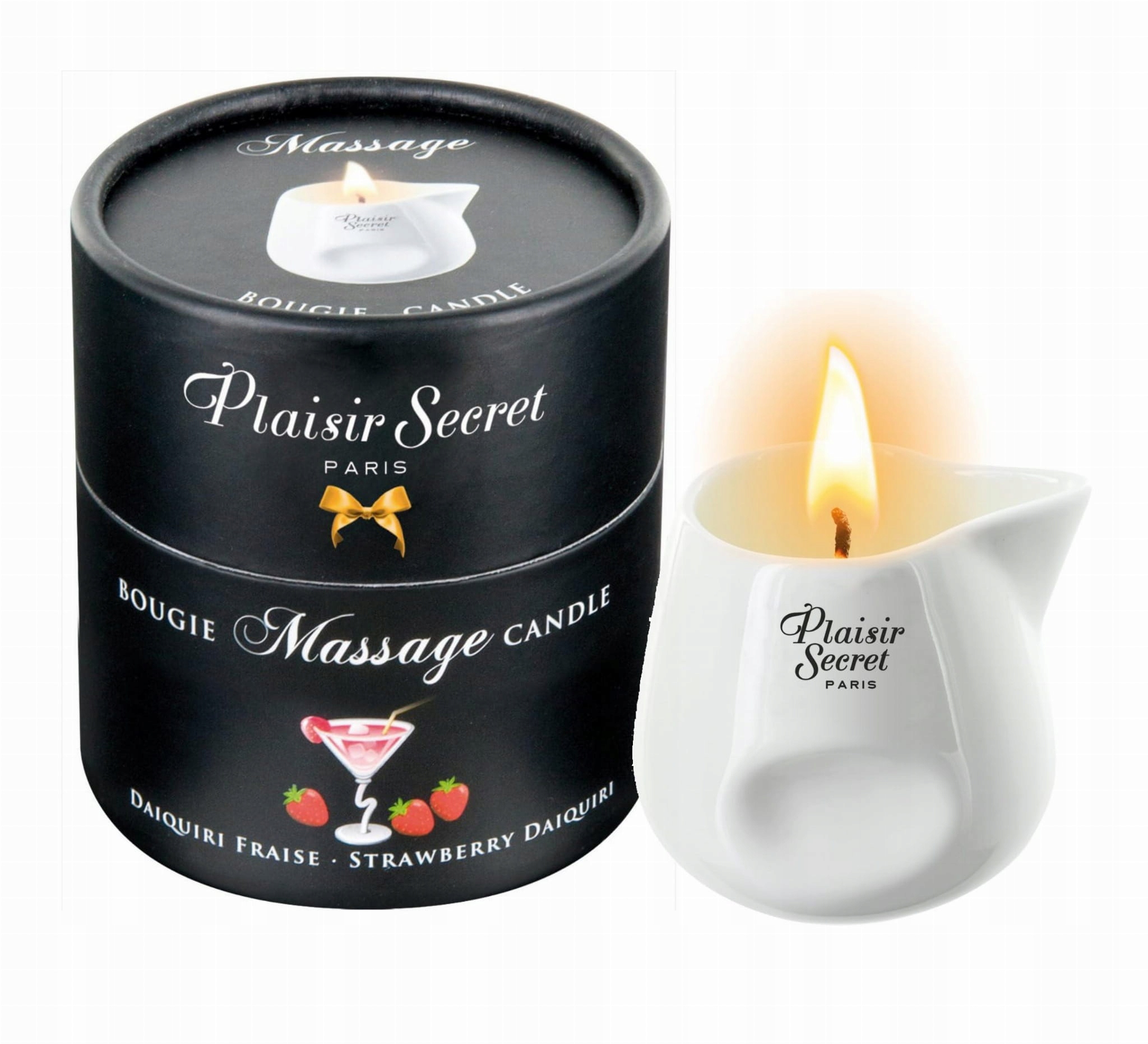 Přírodní masážní svíčka Plaisirs Secrets Strawberry Daiquiri 80 ml