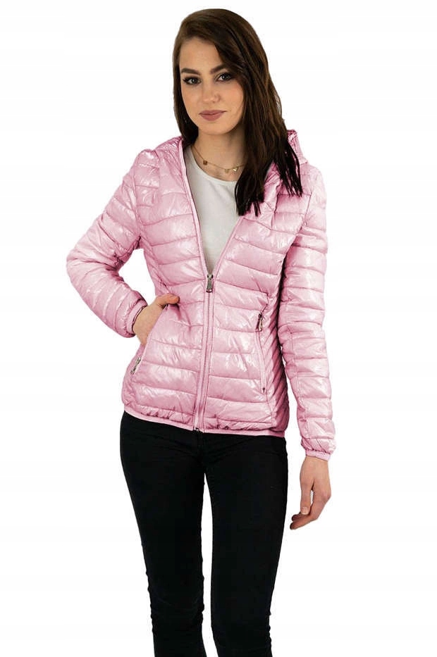 Pikovaná Bunda Kapuce B9561 Růžová XXL (44)