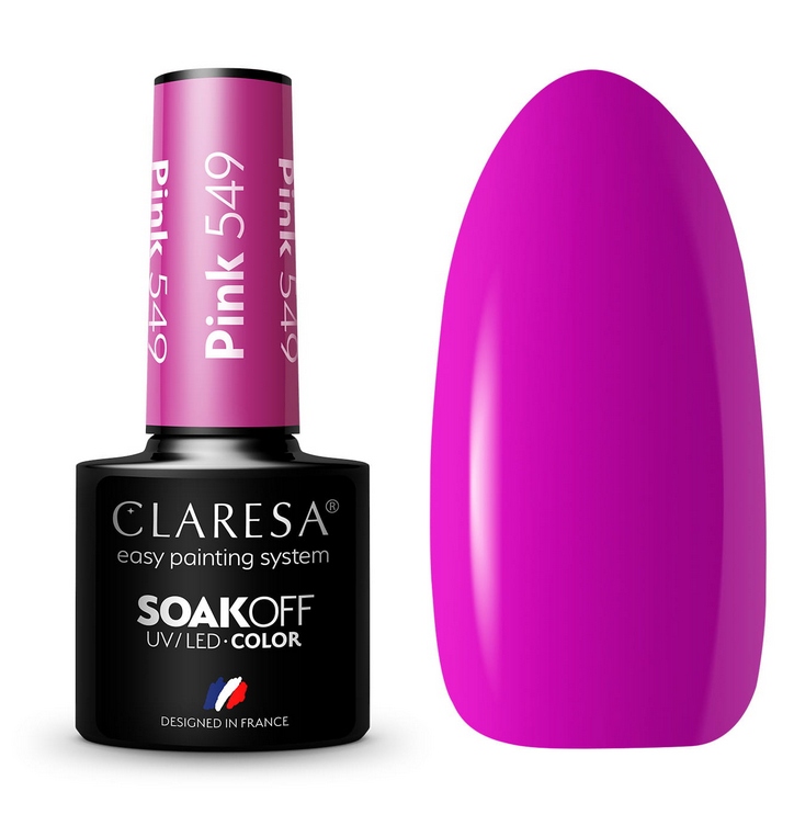 

Claresa Pink 549 Lakier Hybrydowy Różowy Neon
