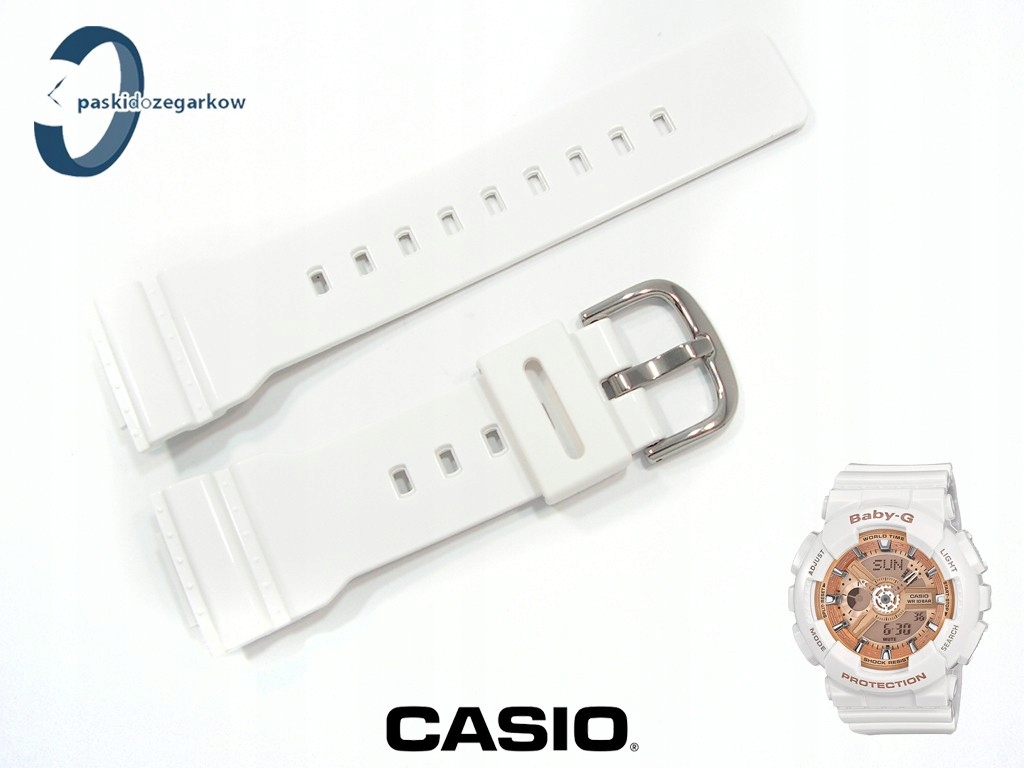 Pásek Casio Baby-G BA-110 BA-112 BA-120 BA-125 BA-111 bílý lesk