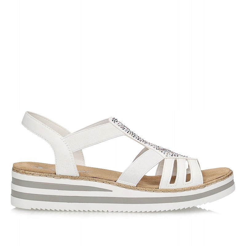 Módní dámské sandály na ploché podrážce Rieker V0240-80