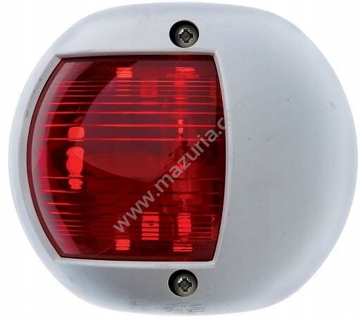 LAMPA BOCZNA CZERWONA, BIAŁY PVC, 90X100X50 MM