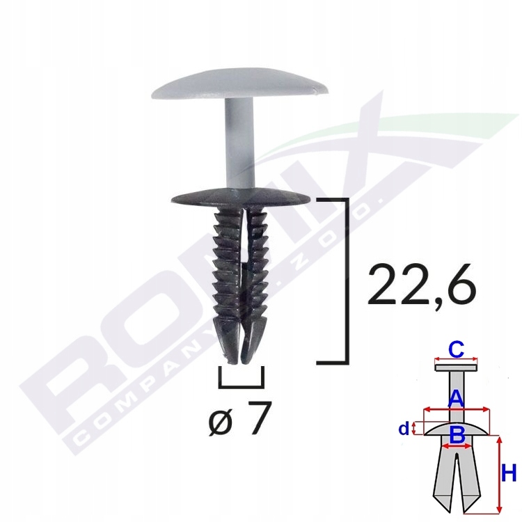 

Spinka podsufitki 7mm Ford szara x10szt