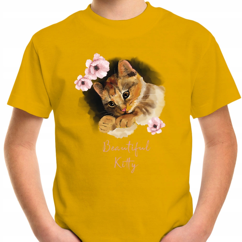 T-SHIRT KOSZULKA DLA DZIECKA KOTY KOTKI 116 SUPER JAKOŚĆ