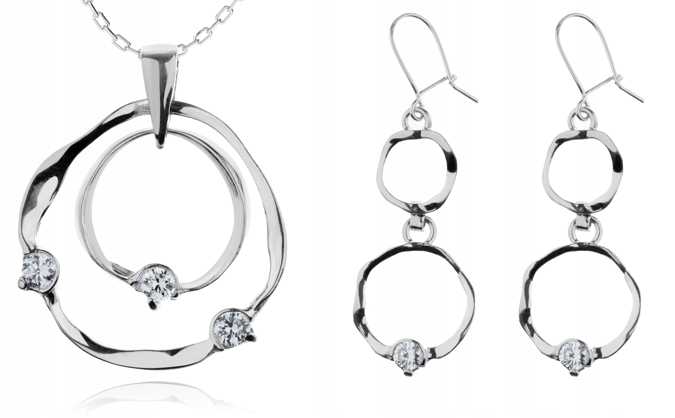 

Srebrny Komplet Biżuterii Z Cyrkoniami pr925