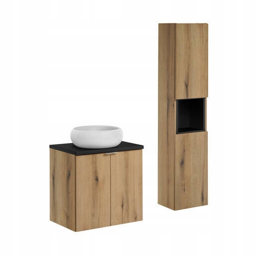 Zestaw łazienkowy Nova Oak 60 cm z umywalką i szafką