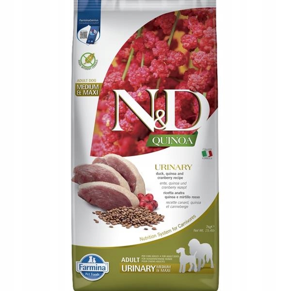 Levně N&d Quinoa Dog Gf Urinary, Duck & Cranberry Adult Medium & Maxi 7 kg