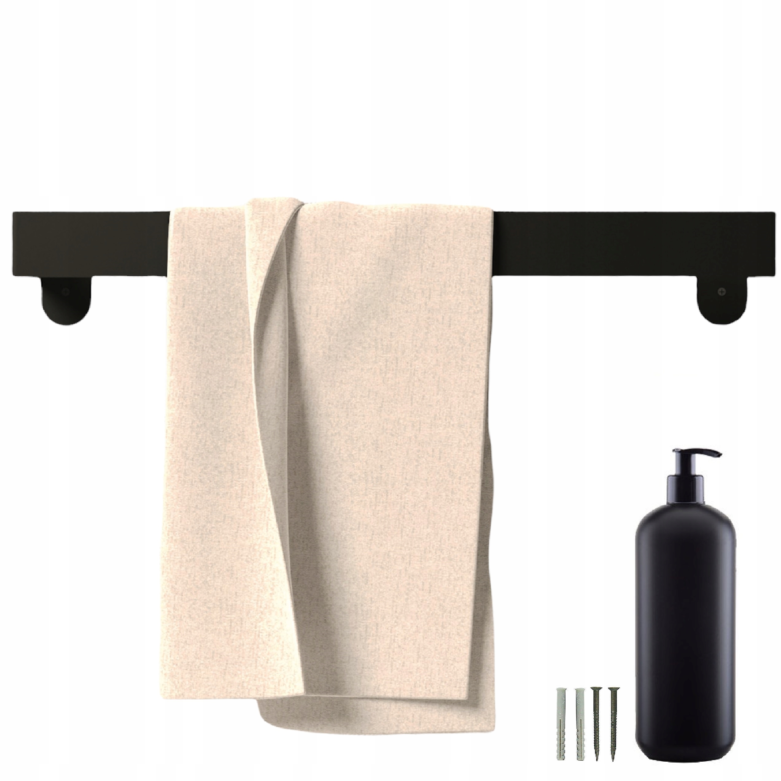 

Wieszak na ręczniki czarny łazienkowy 50 cm Loft