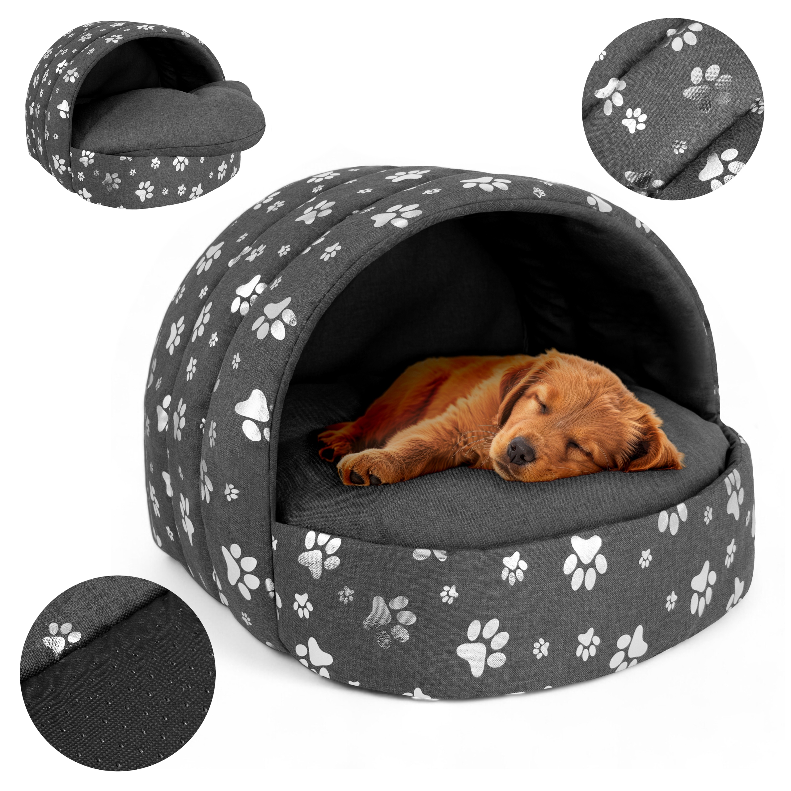 Levně Pelíšek Voděodolný Domeček Pro Kočky Bouda Pro Psa Budka S Poduškou M 55x50 cm