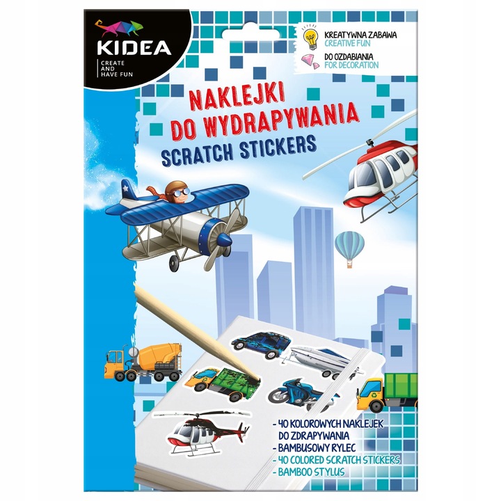 Naklejki do wydrapywania Pojazdy , samoloty, auta KIDEA