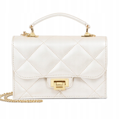 Brilu Polska Ślubna Pikowana Kopertówka Z Rączką Selene Ivory