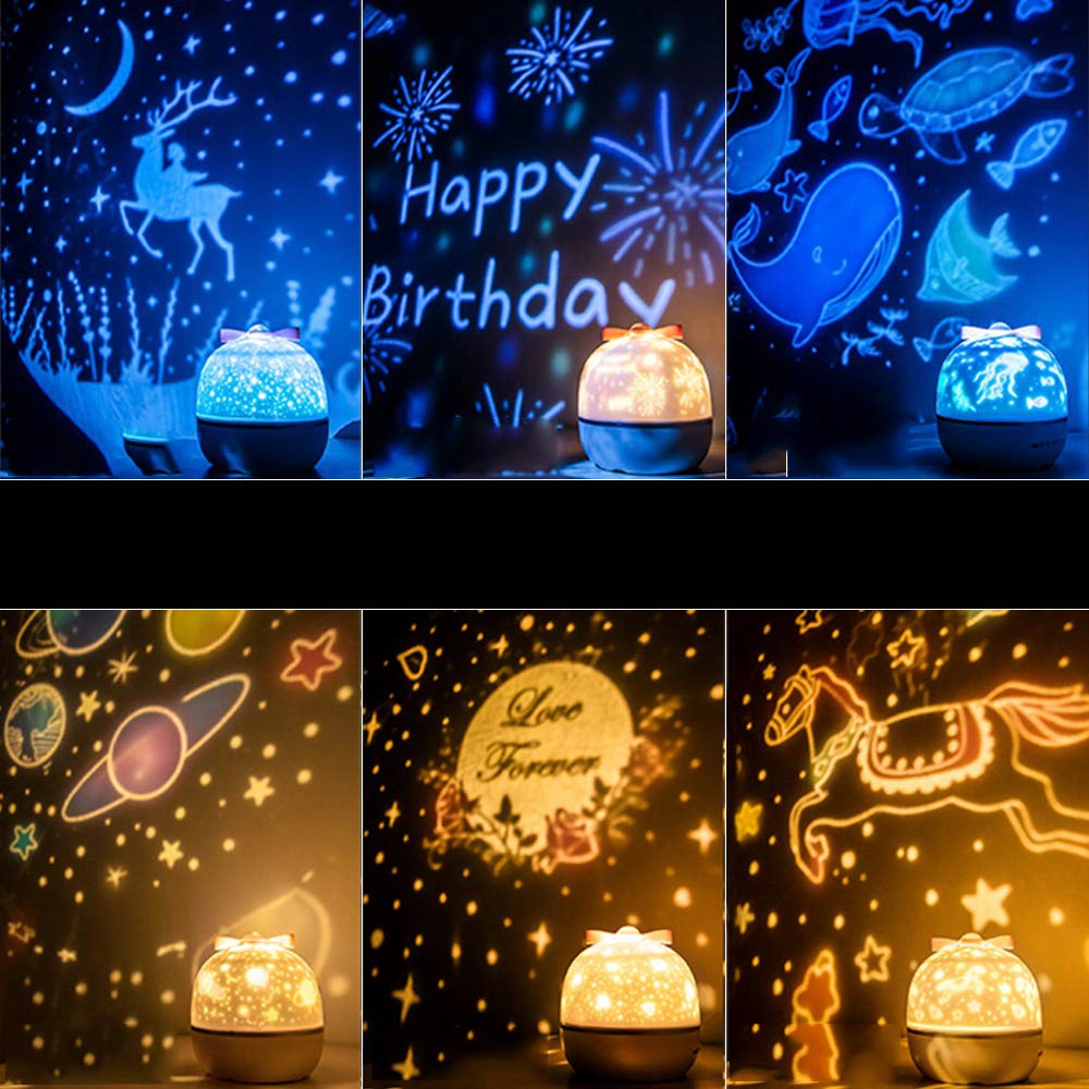 NOCNA LAMPKA PROJEKTOR GWIAZD LED WIELOKOLOROWY Rodzaj gwintu zintegrowane źródło LED