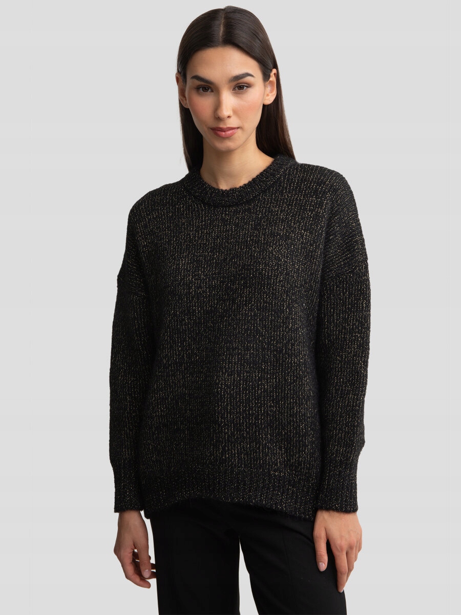 Big Star Dámský Oversize Svetr S Vlnou Černý Mayamessa 906 One Size