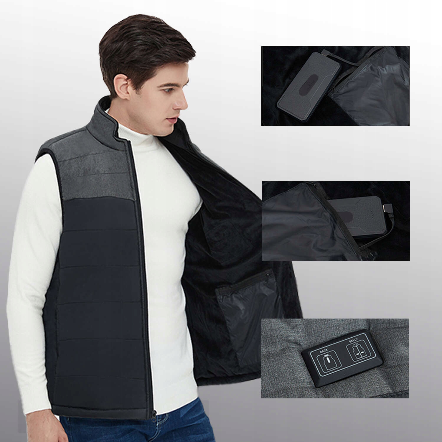 KAMIZELKA PODGRZEWANA OGRZEWANA DAMSKA MĘSKA PIKOWANA BEZRĘKAWNIK KURTKA M Rodzaj Nieprzewiewne Polarowe