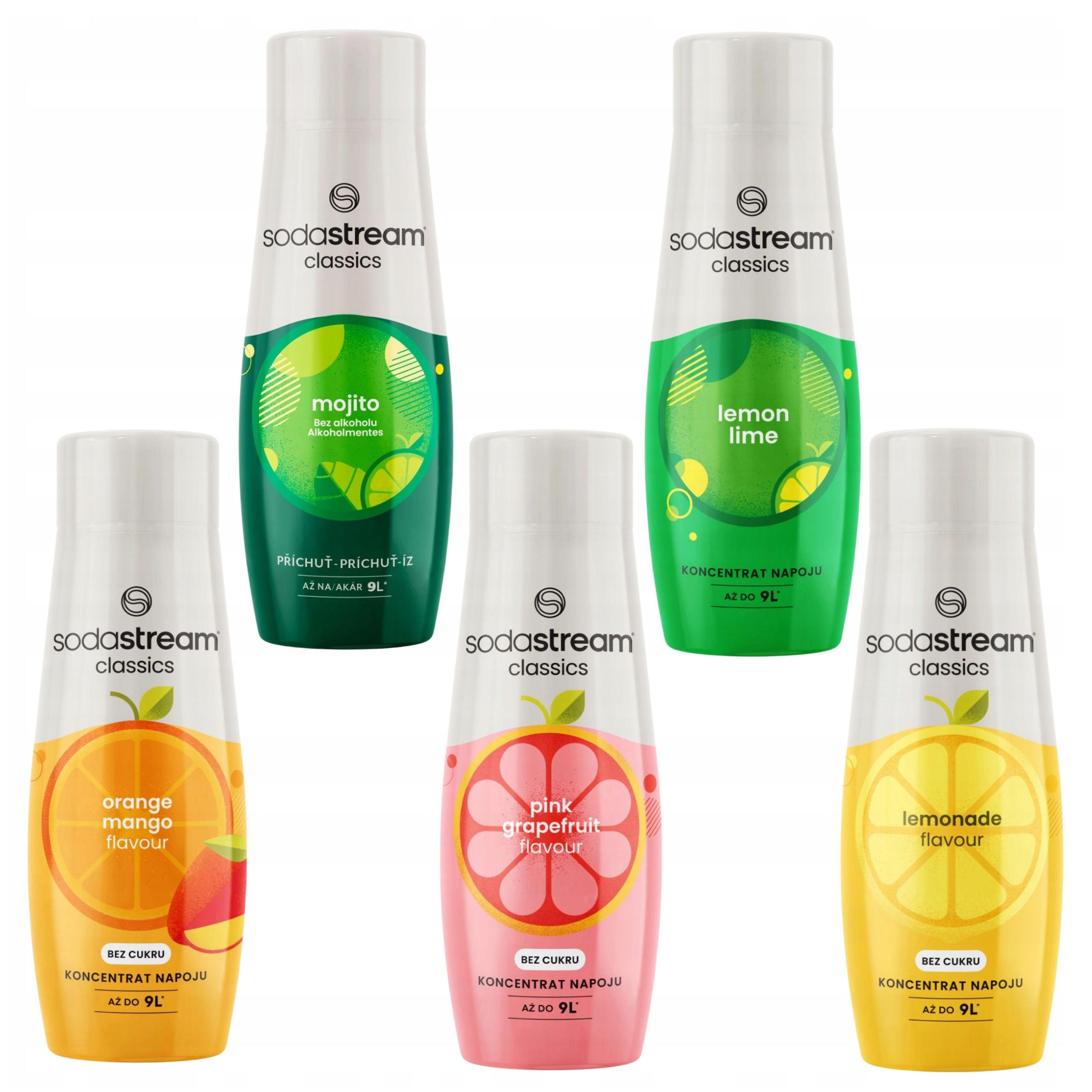 Sodastream LemonLime Lemonade Grapefruit Orange-Mango Mojito sirupy