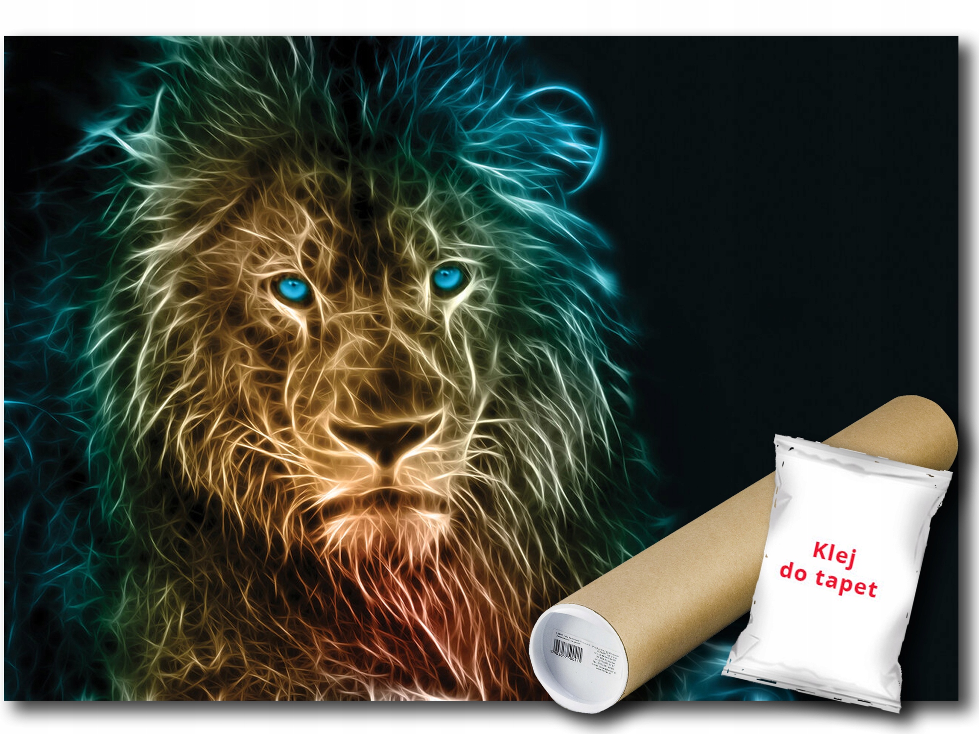 Vinylová Fototapeta Lev Grafika Umenie Neon Svetlo Mačka Predátor 254x184