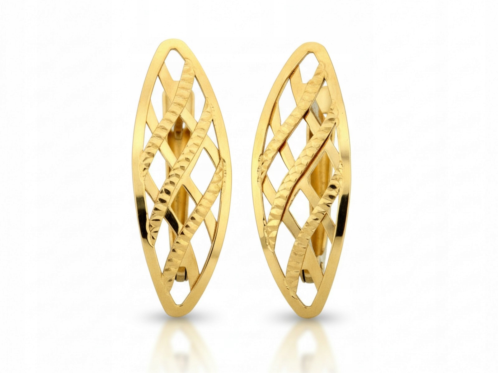 Dámské náušnice ze zlata 585, impozantní, 1,75 g, šířka 7,3 mm, pro ni 14k