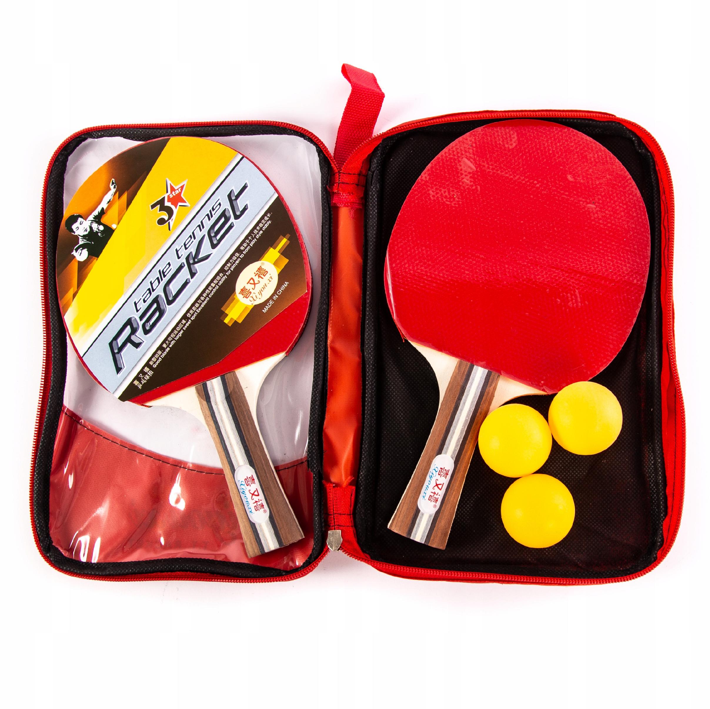 ZESTAW PING PONG RAKIETKI 2 PALETKI + 3 PIŁKI POKROWIEC Marka Midex
