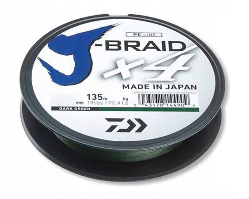 Plecionka Daiwa J-Braid X4 0,19mm/135m ciemnoziel