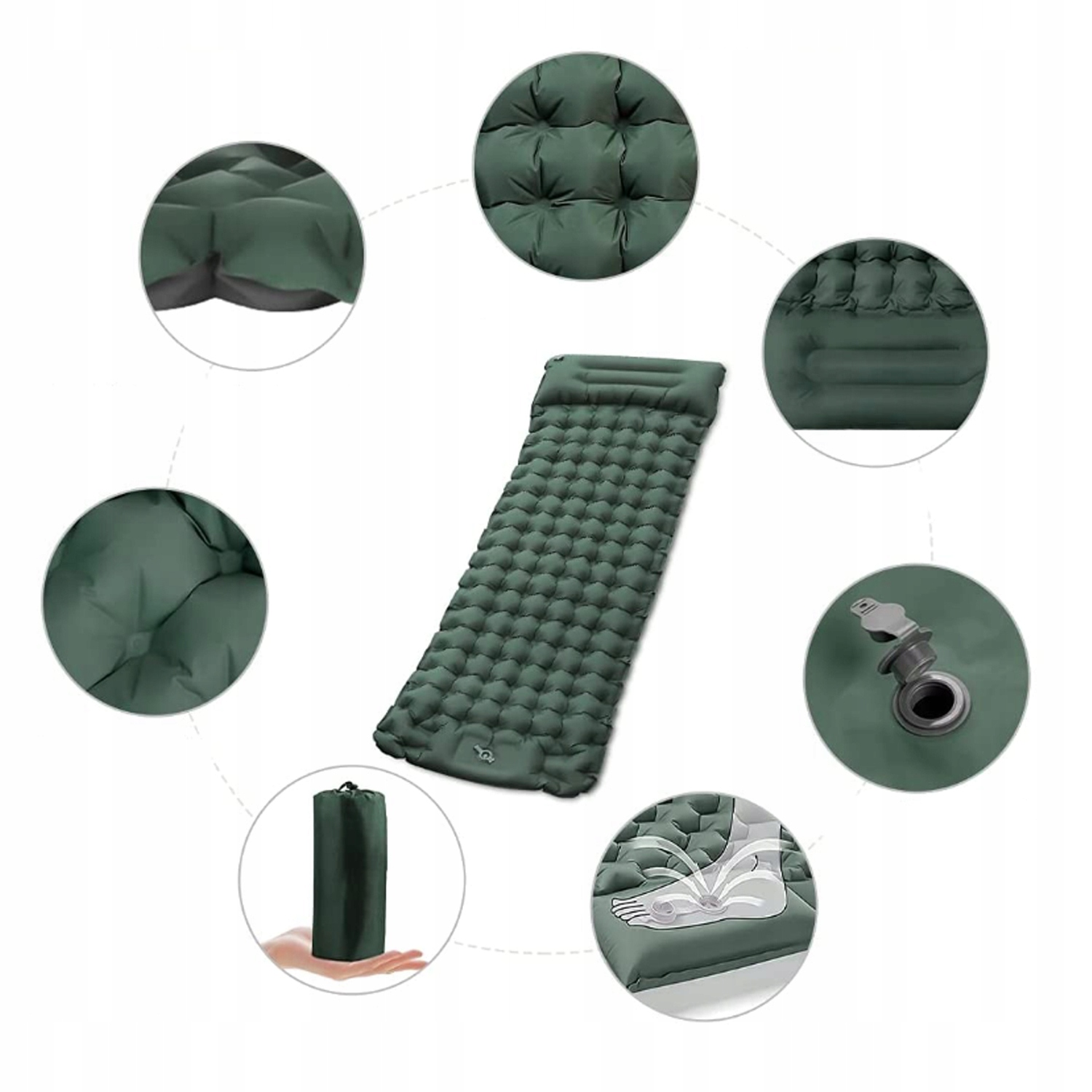 WYGODNY NADMUCHIWANA MATA DO SPANIA WODOODPORNA SKŁADANA PRZYNIEŚ PODUSZKĘ Marka Bedee