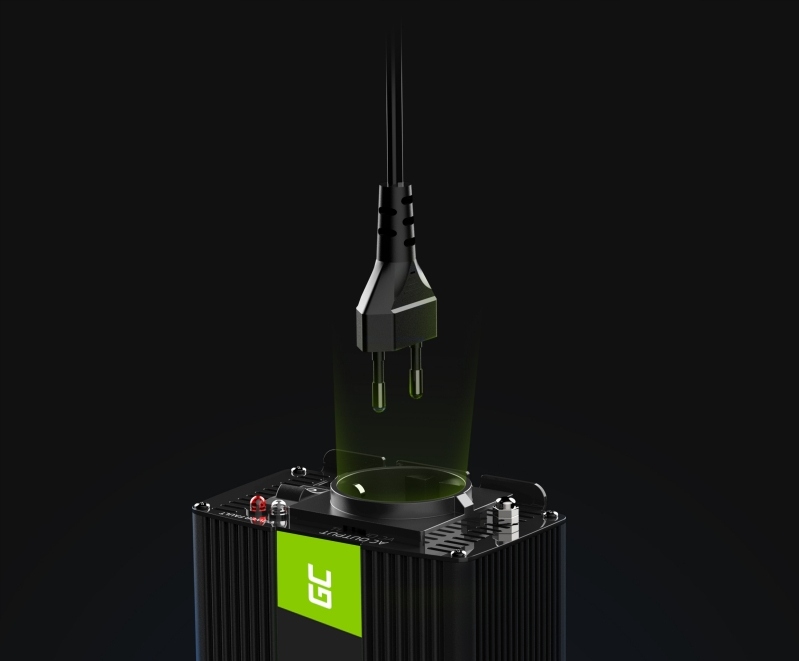 GC PRZETWORNICA 12V230V SAMOCHODOWA NAPIĘCIA 600W Marka Green Cell