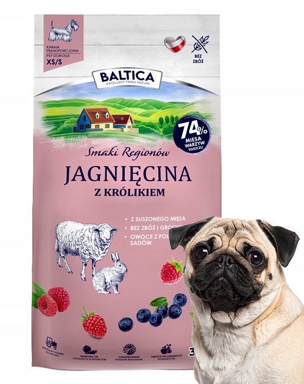 Levně Baltica Sr Adult jehněčí s králíkem Xs/s 3kg krmivo pro psy