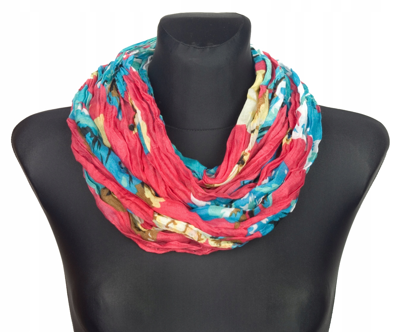 

Mały Komin szalik apaszka koralowa w kwiaty 267