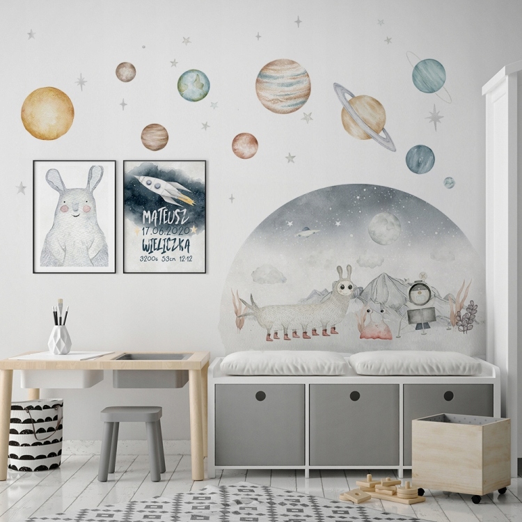 NAKLEJKI NA ŚCIANĘ PLANETY KOSMOS ROZM. L Marka YokoDesign