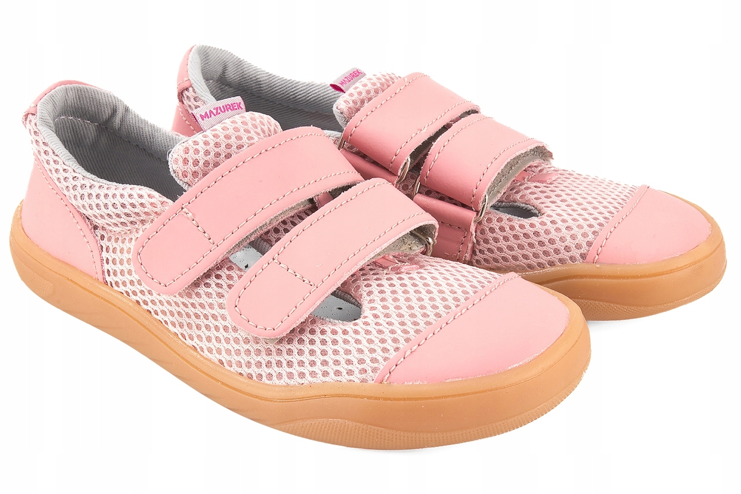 Mazurek Slipper Pink Kapcie Półbuty Barefoot Skórzane Różowe R 32