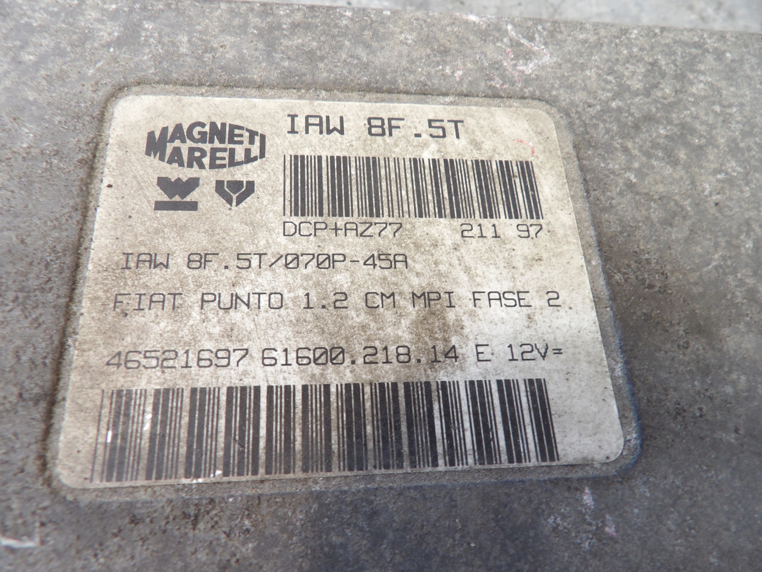 Fiat Punto e computer, Centralina 46521697 IAW8F.5T