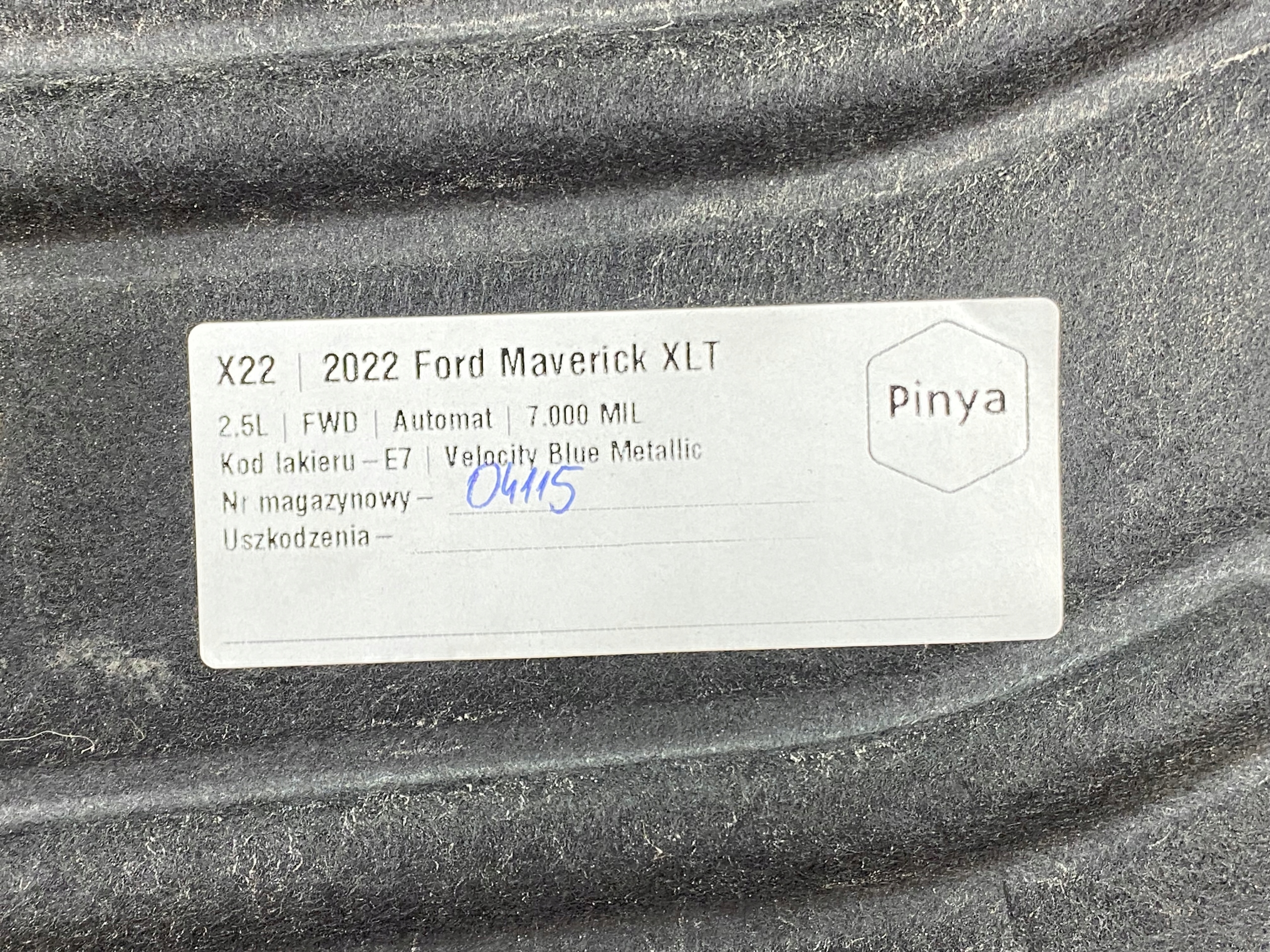 cover side chassis Ford Maverick 2022+ USA