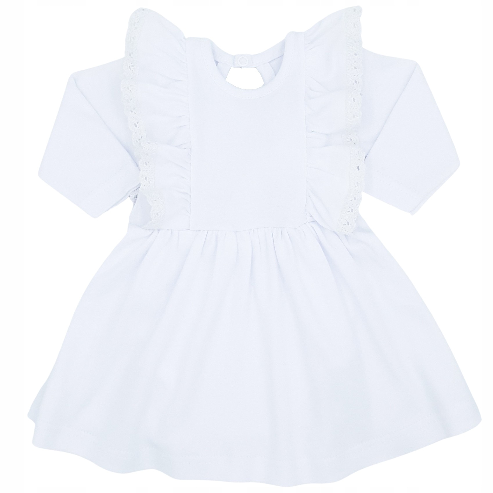 

Body sukienka niemowlęca. Z koronką Biała r.86