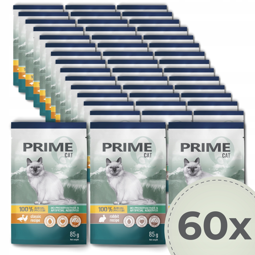 Karma mokra dla kota Pupil Prime MIX smaków saszetka 60 x 85 g