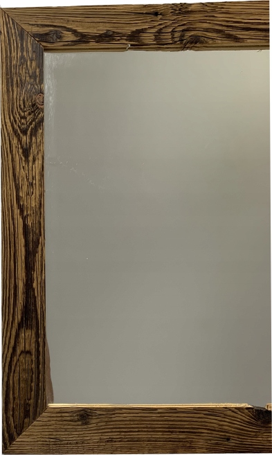 Lustro z ramą ze starego, odzyskanego drewna Wykonanie gotowe