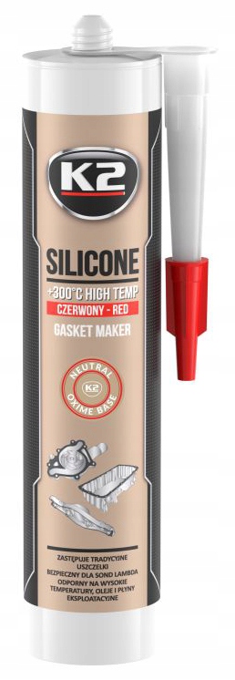 K2 Silikon Wysokotemperaturowy Czerwony 300°C 300 ML