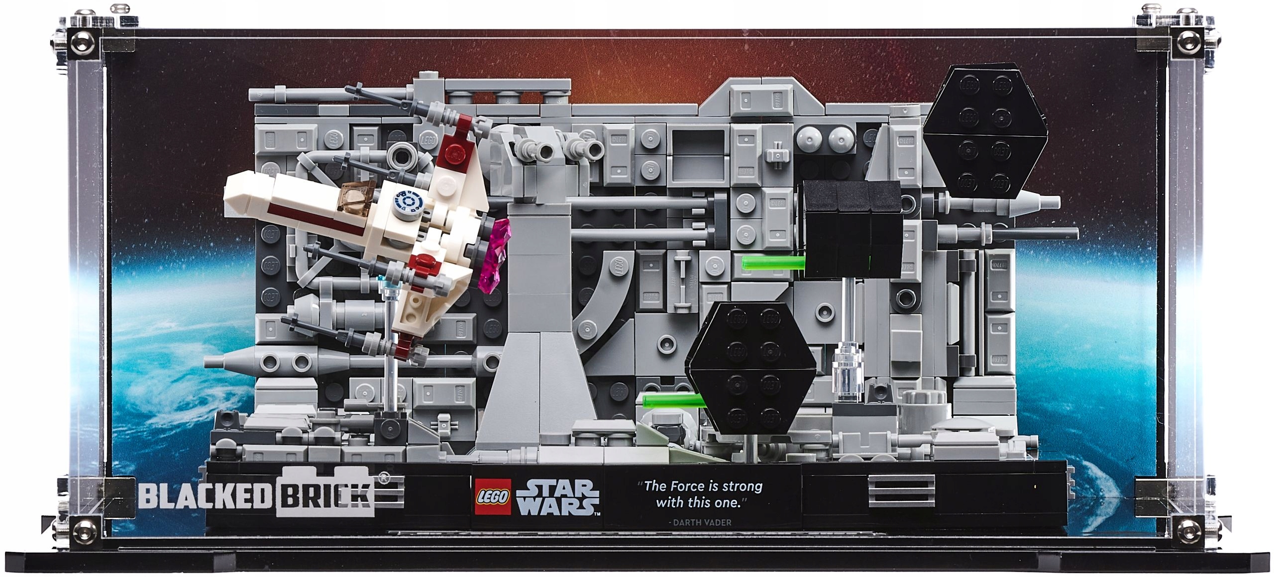 Vitrína s pozadím Blacked Brick pro Lego Star Wars 75329 Diorama Storm Star