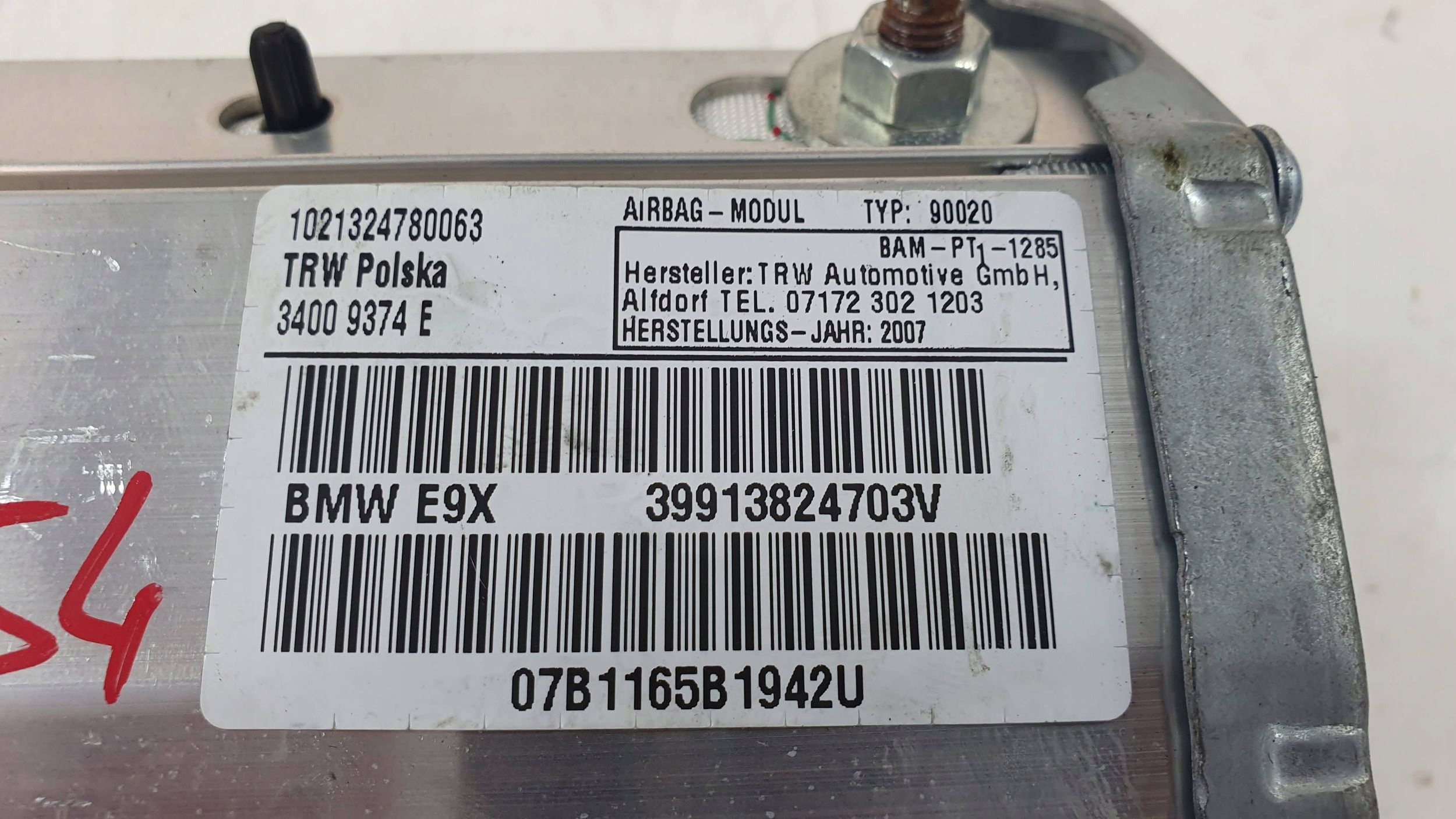 BMW 3 E92 E93 airbag powietrzna airbag spolujezdce