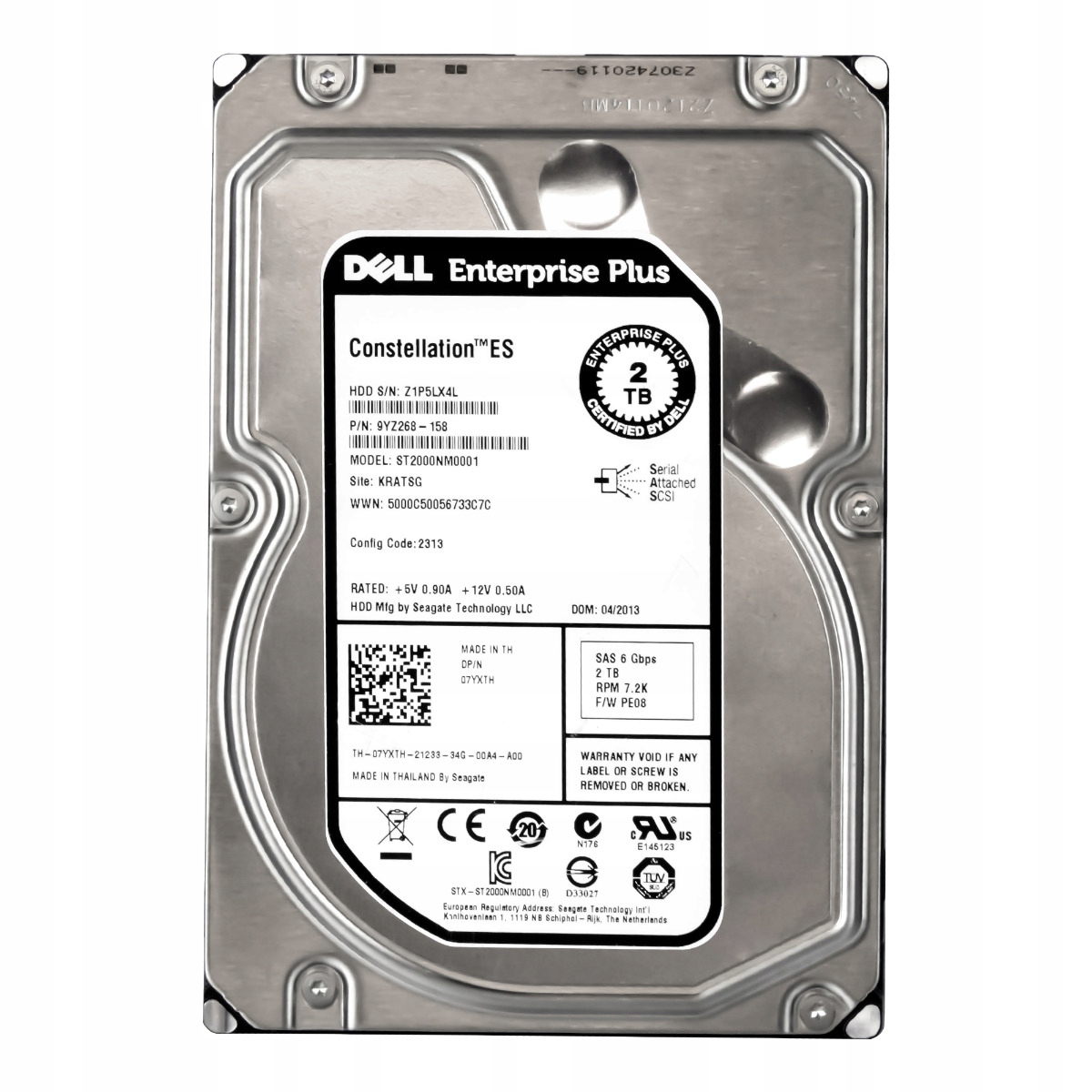 Dell 07YXTH 2TB SAS-2 7.2K 64MB 3.5'' ST2000NM0001